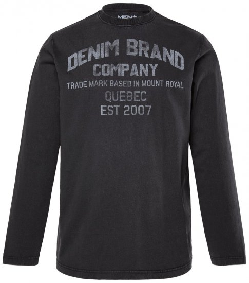 Men+ 612 Koszulka z długim rękawem Denim Brand Company Czarna - Koszulki - T-shirty meskie Duże Rozmiary - 2XL-14XL