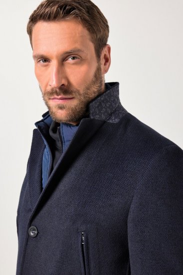 JP1880 Coat Flexnamic With Removable Insert Navy - Kurtki Męskie Duże Rozmiary - Kurtki Duże rozmiary 2XL-8XL