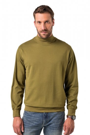 JP1880 Sweatshirt Stand-up Collar Smooth Fabric Dark Olive - Bluzy & bluzy z kapturem - Bluzy & Bluzy z kapturem 2XL-12XL