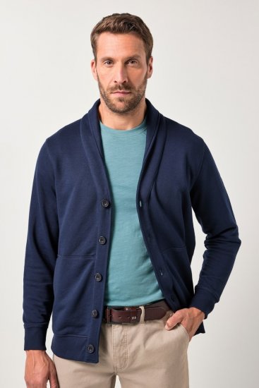 JP1880 Sweat Jacket Shawl Collar Navy - Bluzy & bluzy z kapturem - Bluzy & Bluzy z kapturem 2XL-12XL