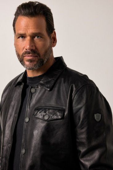 JP1880 Leather Jacket Finest Lamb Nappa Black - Kurtki Męskie Duże Rozmiary - Kurtki Duże rozmiary 2XL-8XL