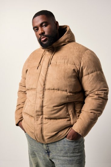 STHUGE Jacket Puffer With Warm Quilting Beige - Kurtki Męskie Duże Rozmiary - Kurtki Duże rozmiary 2XL-8XL