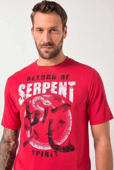 JP1880 T-Shirt Short Sleeve Serpent Red - Koszulki - T-shirty meskie Duże Rozmiary - 2XL-14XL