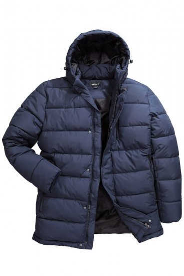 Men+ 426 Parka z kapturem Granatowy - Kurtki Męskie Duże Rozmiary - Kurtki Duże rozmiary 2XL-8XL