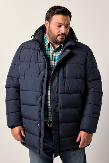 Men+ 426 Parka z kapturem Granatowy - Kurtki Męskie Duże Rozmiary - Kurtki Duże rozmiary 2XL-8XL
