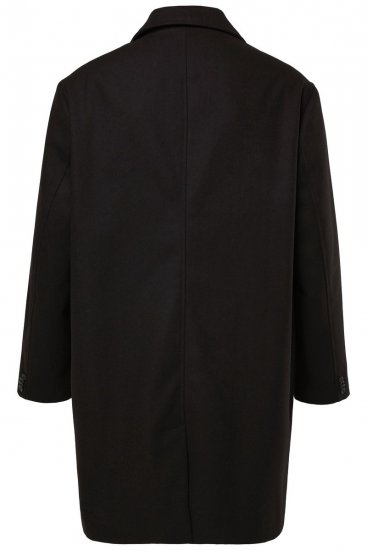 Men+ 482 Wodoodporny płaszcz o wyglądzie wełny Czarny - Kurtki Męskie Duże Rozmiary - Kurtki Duże rozmiary 2XL-8XL