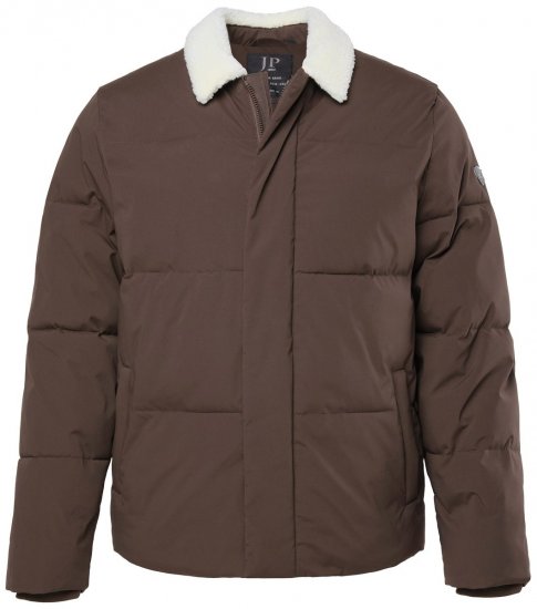 JP1880 842508 Kurtka z kołnierzem teddy Orzechowa - Kurtki Męskie Duże Rozmiary - Kurtki Duże rozmiary 2XL-8XL