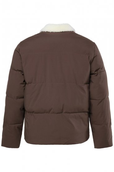 JP1880 842508 Kurtka z kołnierzem teddy Orzechowa - Kurtki Męskie Duże Rozmiary - Kurtki Duże rozmiary 2XL-8XL