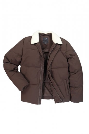 JP1880 842508 Kurtka z kołnierzem teddy Orzechowa - Kurtki Męskie Duże Rozmiary - Kurtki Duże rozmiary 2XL-8XL