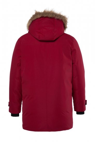 Men+ 619 Parka funkcyjna z kapturem ze sztucznym futrem Bordowa - Kurtki Męskie Duże Rozmiary - Kurtki Duże rozmiary 2XL-8XL