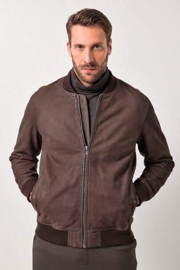 JP1880 Jacket Buffed Nubuck Lamb Leather Brown - Kurtki Męskie Duże Rozmiary - Kurtki Duże rozmiary 2XL-8XL