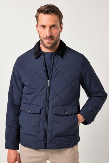 JP1880 842790 Pikowana kurtka bomber z materiału z recyklingu Granatowa - Kurtki Męskie Duże Rozmiary - Kurtki Duże rozmiary 2XL-8XL