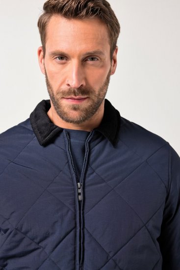 JP1880 842790 Pikowana kurtka bomber z materiału z recyklingu Granatowa - Kurtki Męskie Duże Rozmiary - Kurtki Duże rozmiary 2XL-8XL