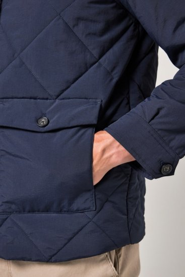JP1880 842790 Pikowana kurtka bomber z materiału z recyklingu Granatowa - Kurtki Męskie Duże Rozmiary - Kurtki Duże rozmiary 2XL-8XL