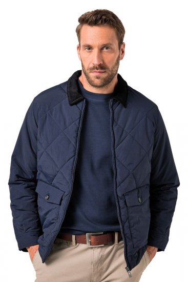 JP1880 842790 Pikowana kurtka bomber z materiału z recyklingu Granatowa - Kurtki Męskie Duże Rozmiary - Kurtki Duże rozmiary 2XL-8XL