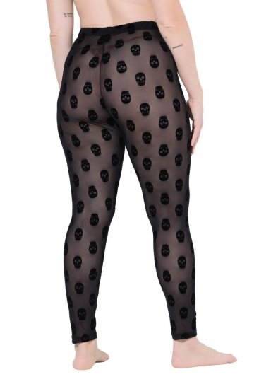 Ulla Popken 842886 Wzorzyste legginsy rajstopowe Czarna - Rajstopy & skarpetki - 
