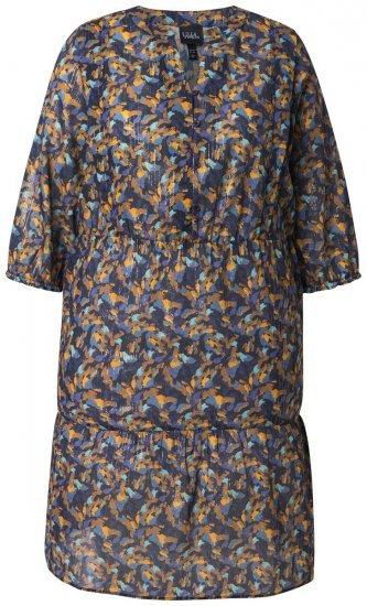 Ulla Popken 842936 Sukienka w paski z rękawem 3/4 Granatowa - Sukienki wieczorowe - Wieczorowe sukienki plus size