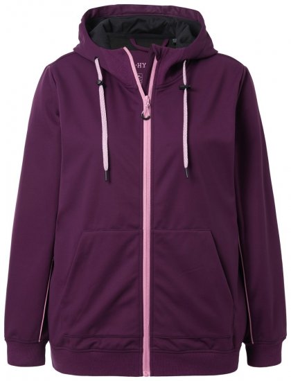 Ulla Popken 843186 Wodoodpychająca kurtka softshell z odblaskami Bordowa - Kurtki - Kurtki dla kobiet w dużych rozmiarach