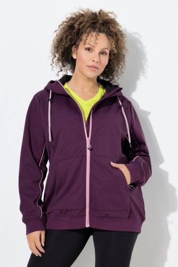 Ulla Popken 843186 Wodoodpychająca kurtka softshell z odblaskami Bordowa - Kurtki - Kurtki dla kobiet w dużych rozmiarach