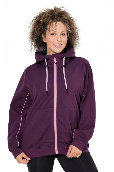 Ulla Popken 843186 Wodoodpychająca kurtka softshell z odblaskami Bordowa - Kurtki - Kurtki dla kobiet w dużych rozmiarach