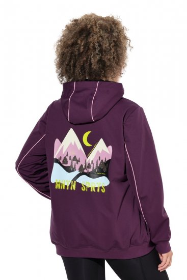 Ulla Popken 843186 Wodoodpychająca kurtka softshell z odblaskami Bordowa - Kurtki - Kurtki dla kobiet w dużych rozmiarach