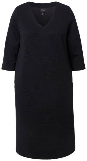 Ulla Popken 843326 Sukienka dresowa z rękawem 3/4 Czarna - Sukienki dresowe - 