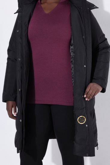 Ulla Popken SYMPATEX Triple Function Coat Black - Płaszcze - Płaszcze damskie w dużych rozmiarach