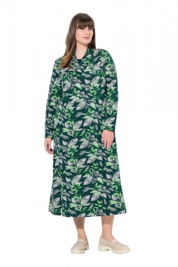 Ulla Popken 843496 Wzorzysta sukienka dresowa Koralowa - Sukienki dresowe - 