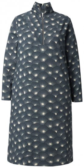 Ulla Popken 843506 Wzorzysta sukienka dresowa Czarna - Sukienki dresowe - 
