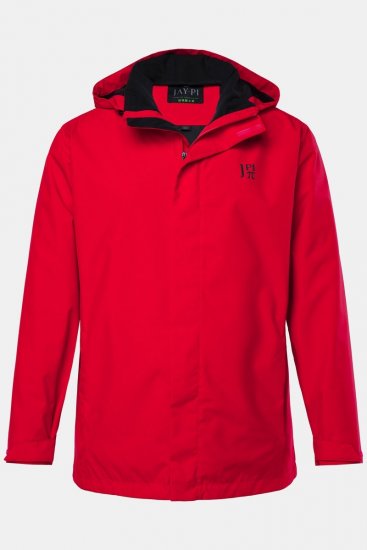 Jay-Pi 844210 Kurtka przeciwdeszczowa ze składanym kapturem Czerwony salsa - Kurtki Męskie Duże Rozmiary - Kurtki Duże rozmiary 2XL-8XL