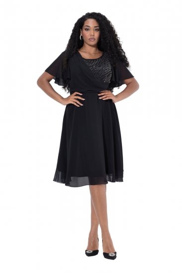 Ulla Popken 844356 Suknia wieczorowa Czarna - Sukienki wieczorowe - Wieczorowe sukienki plus size