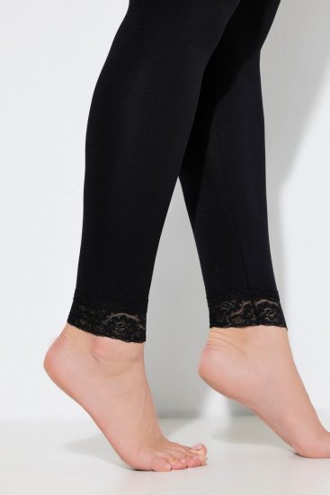 Ulla Popken 844563 Legginsy rajstopowe Czarna - Rajstopy & skarpetki - 