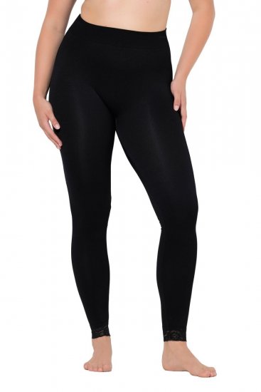 Ulla Popken 844563 Legginsy rajstopowe Czarna - Rajstopy & skarpetki - 