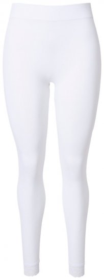Ulla Popken 844563 Legginsy rajstopowe z koronką Biały - Rajstopy & skarpetki - 