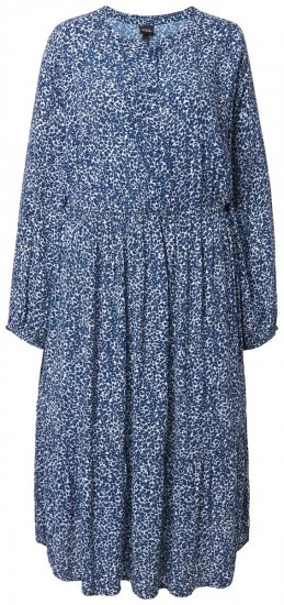 Ulla Popken 844594 Sukienka midi w kwiaty Granatowa - Sukienki midi - Sukienki midi w dużych rozmiarach
