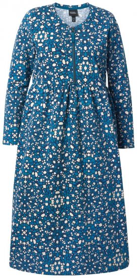 Ulla Popken 844722 Wzorzysta sukienka dresowa Petrolowa - Sukienki dresowe - 