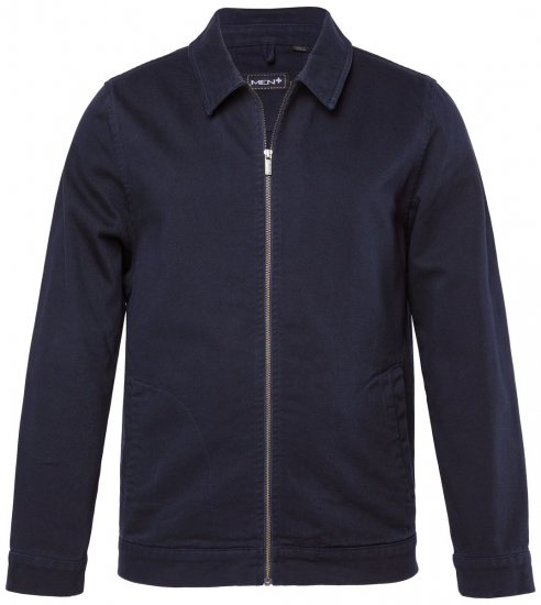 Men+ 876 Kurtka jeansowa z zamkiem Granatowa - Kurtki Męskie Duże Rozmiary - Kurtki Duże rozmiary 2XL-8XL
