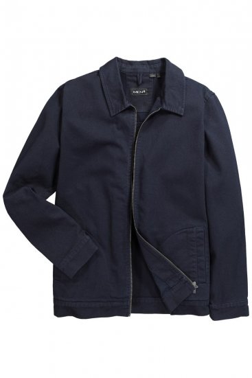 Men+ 876 Kurtka jeansowa z zamkiem Granatowa - Kurtki Męskie Duże Rozmiary - Kurtki Duże rozmiary 2XL-8XL