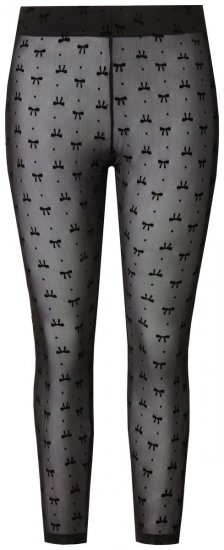 Ulla Popken 844970 Wzorzyste legginsy rajstopowe Czarna - Rajstopy & skarpetki - 