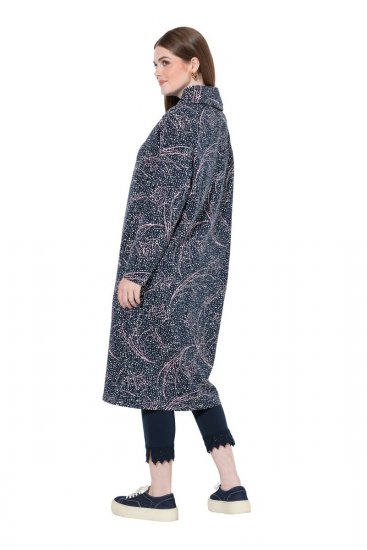 Ulla Popken 844993 Wzorzysta sukienka dresowa Granatowa - Sukienki dresowe - 