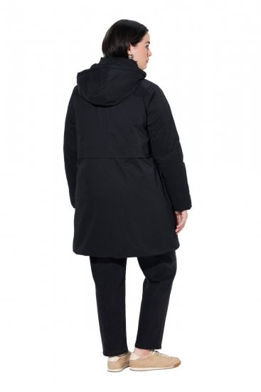 Ulla Popken 845111 Parka Czarna - Płaszcze - Płaszcze damskie w dużych rozmiarach
