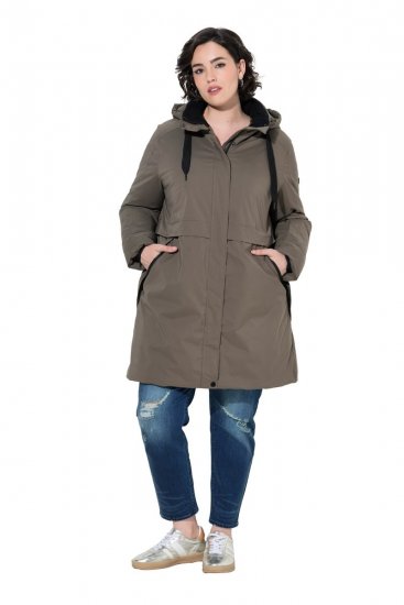 Ulla Popken 845111 Parka Ciemnozielona - Płaszcze - Płaszcze damskie w dużych rozmiarach