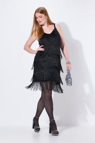 Ulla Popken 845152 Sukienka bez rękawów Czarna - Sukienki wieczorowe - Wieczorowe sukienki plus size
