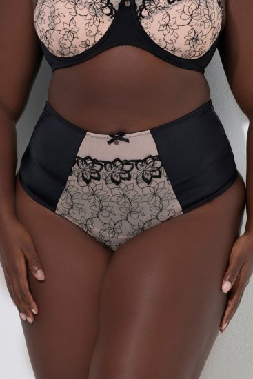 Ulla Popken 845347 Stringi w kwiaty Brudny róż - Majtki - 