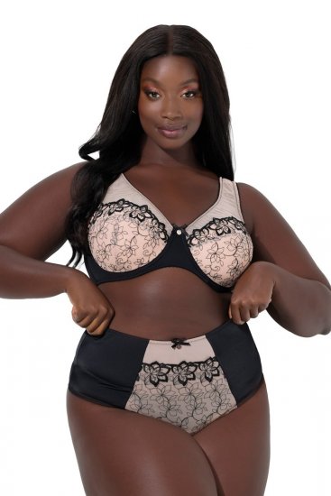 Ulla Popken 845347 Stringi w kwiaty Brudny róż - Majtki - 