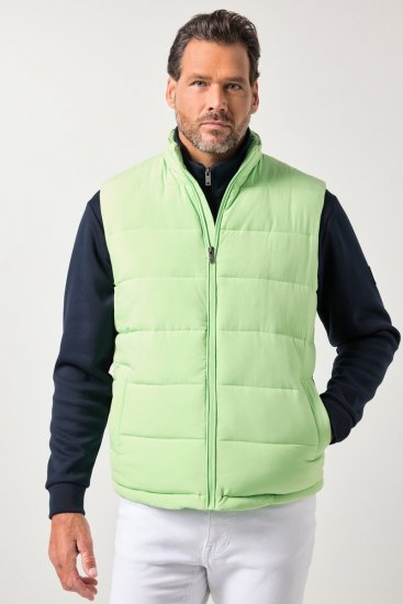 JP1880 845455 Pikowana elastyczna kamizelka Pistacjowa - Kurtki Męskie Duże Rozmiary - Kurtki Duże rozmiary 2XL-8XL