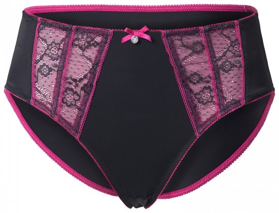 Ulla Popken 845885 Majtki w kwiaty z koronką Różowa - Majtki - 