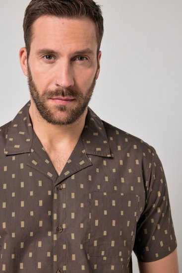 JP1880 Boxy Cuba Short Sleeve Shirt Brown - Koszule - Koszule 2XL-10XL