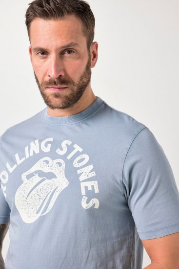 JP1880 846221 Rolling Stones Tongue Koszulka Jasnoniebieska - Koszulki zespołów - Koszulki muzyczne band t-shirts