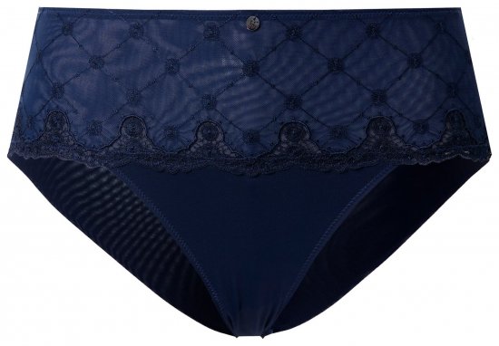 Ulla Popken 846235 Majtki hipster z koronką Granatowa - Majtki - 